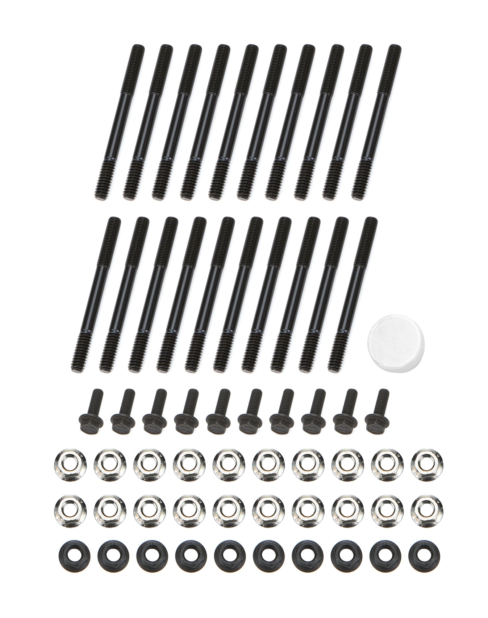 OptiTorque Patriot Series Main Stud Kit - 12 Point Nuts - 4-Bolt Mains - Chromoly - Black Oxide - GM LS-Series
