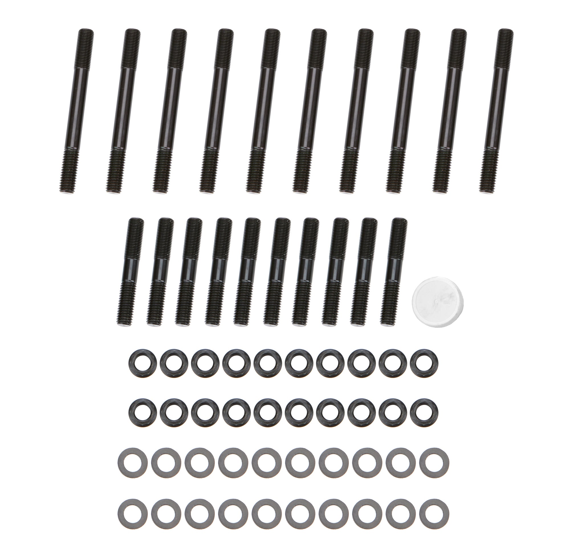 OptiTorque Patriot Series Cylinder Head Stud Kit - 12 Point Nuts - Chromoly - Black Oxide - Small Block Ford w/ Edelbrock / Dart / OEM Heads