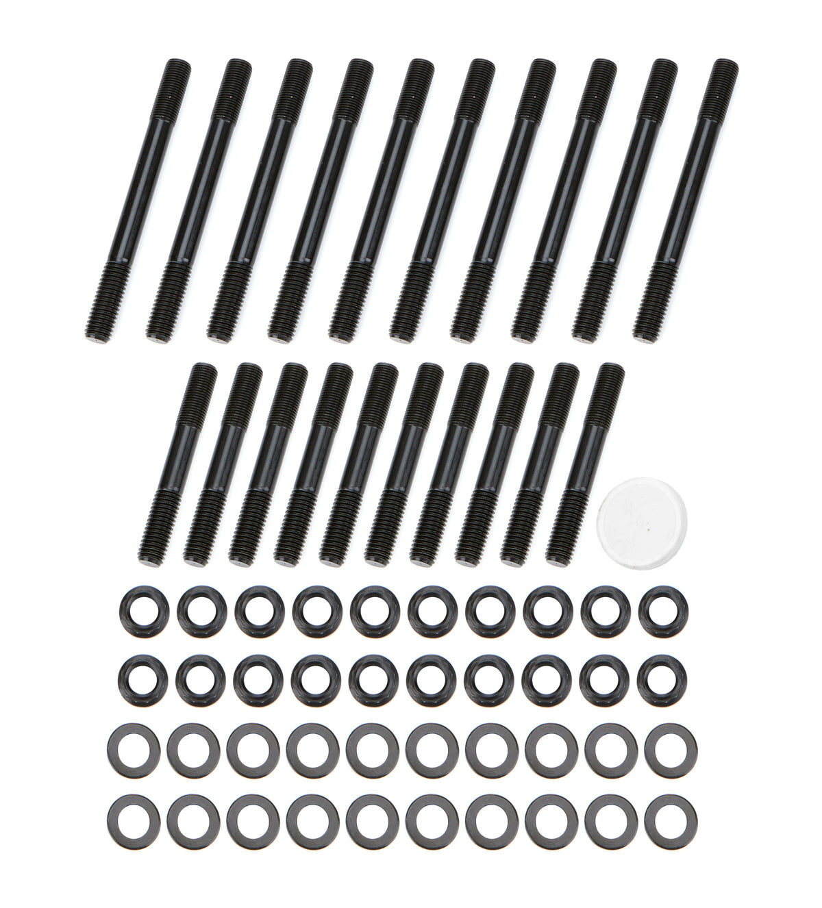 OptiTorque Patriot Series Cylinder Head Stud Kit - 12 Point Nuts - Chromoly - Black Oxide - Ford FE-Series w/ Edelbrock / OEM Heads