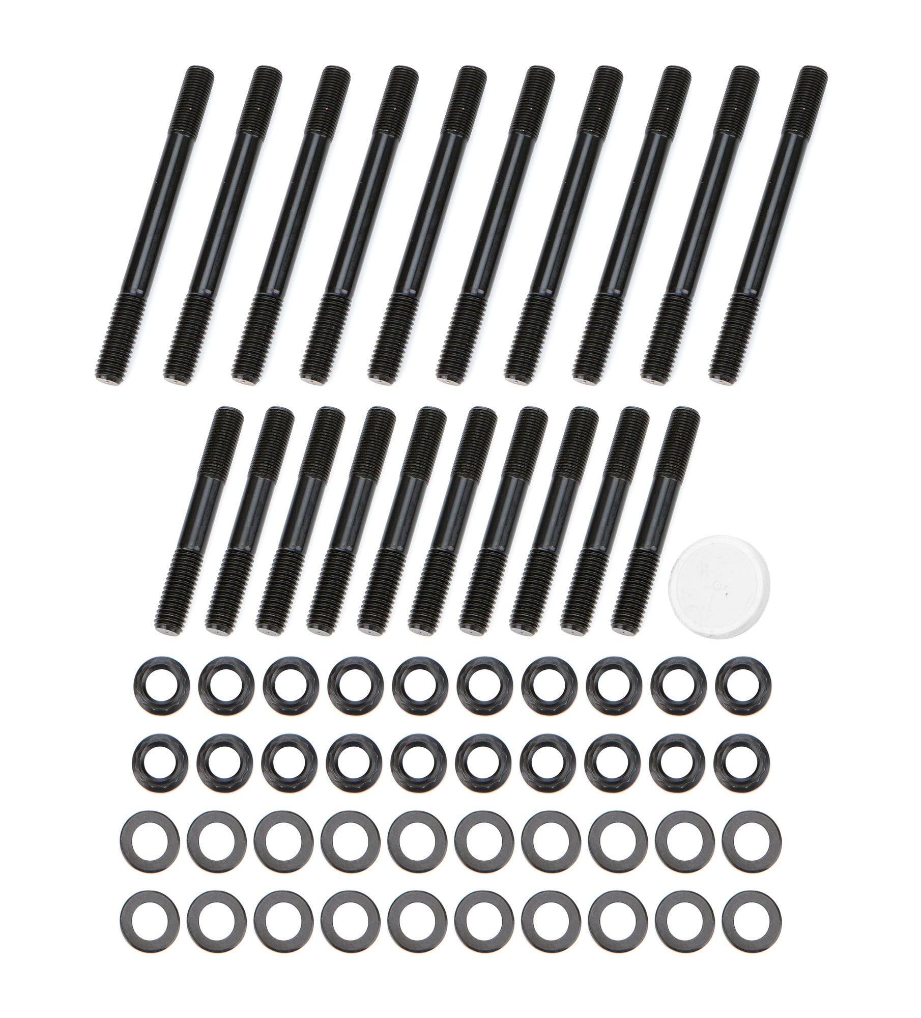 OptiTorque Patriot Series Cylinder Head Stud Kit - 12 Point Nuts - Chromoly - Black Oxide - Ford FE-Series w/ Edelbrock / OEM Heads