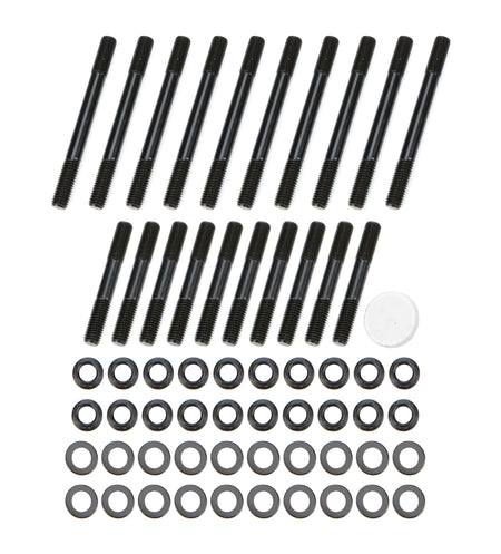 OptiTorque Patriot Series Cylinder Head Stud Kit - 12 Point Nuts - Chromoly - Black Oxide - Ford FE-Series w/ Edelbrock / OEM Heads