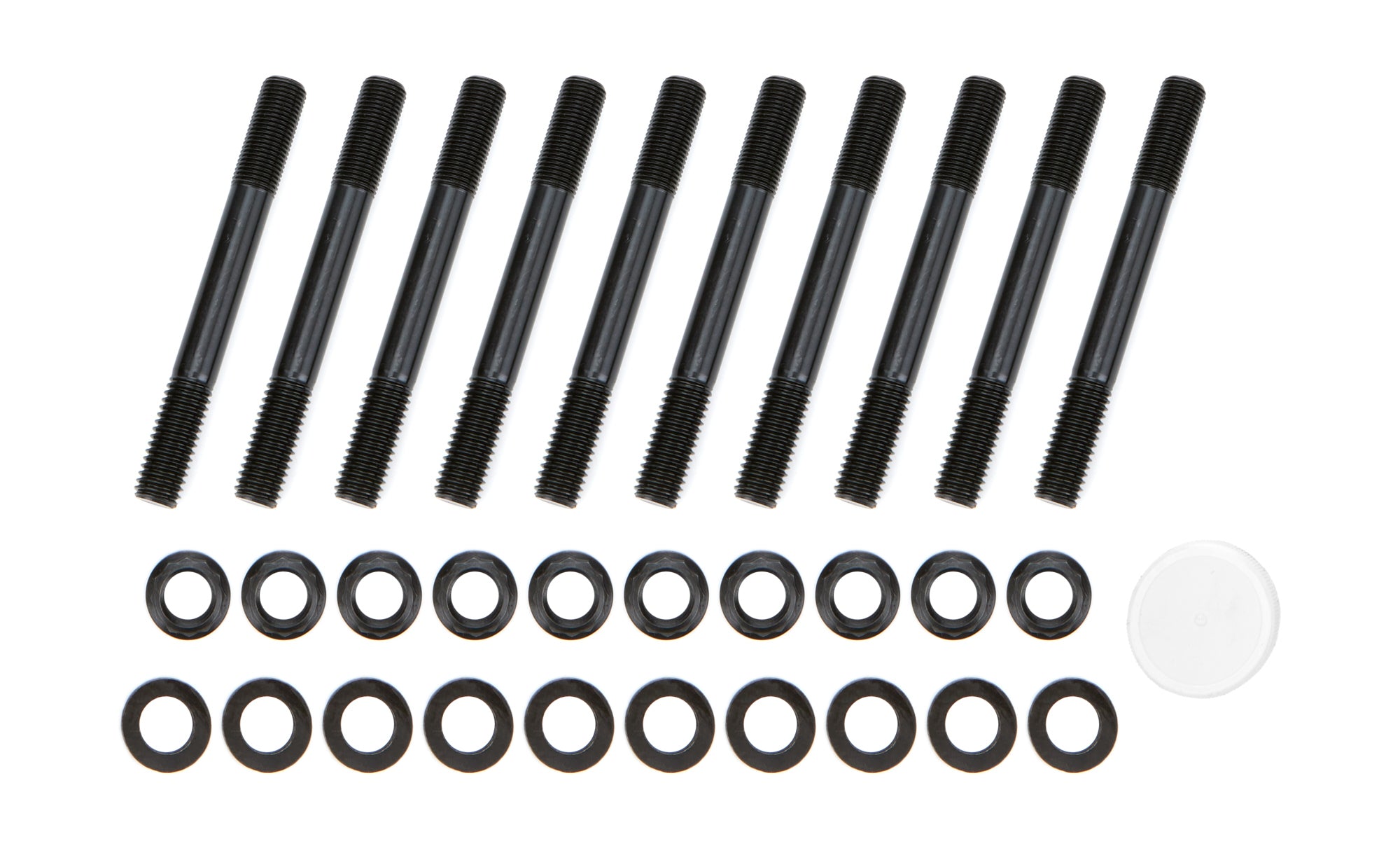OptiTorque Patriot Series Main Stud Kit - 12 Point Nuts - 2-Bolt Mains - Chromoly - Black Oxide - Small Block Ford 10672