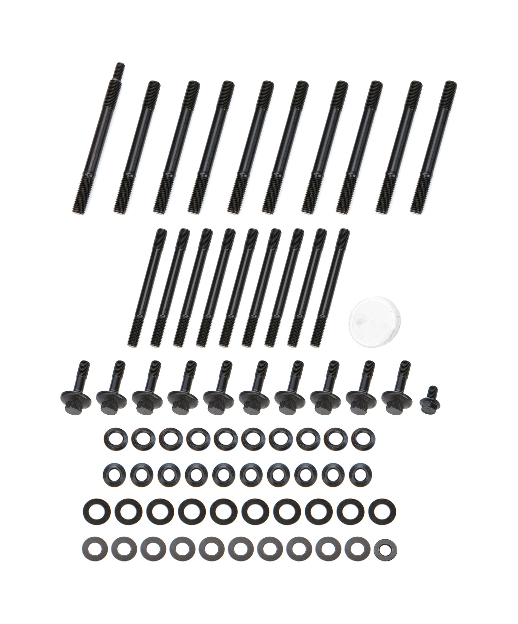 OptiTorque Patriot Series Main Stud Kit - 12 Point Nuts - 2-Bolt Mains - Chromoly - Black Oxide - Ford Coyote