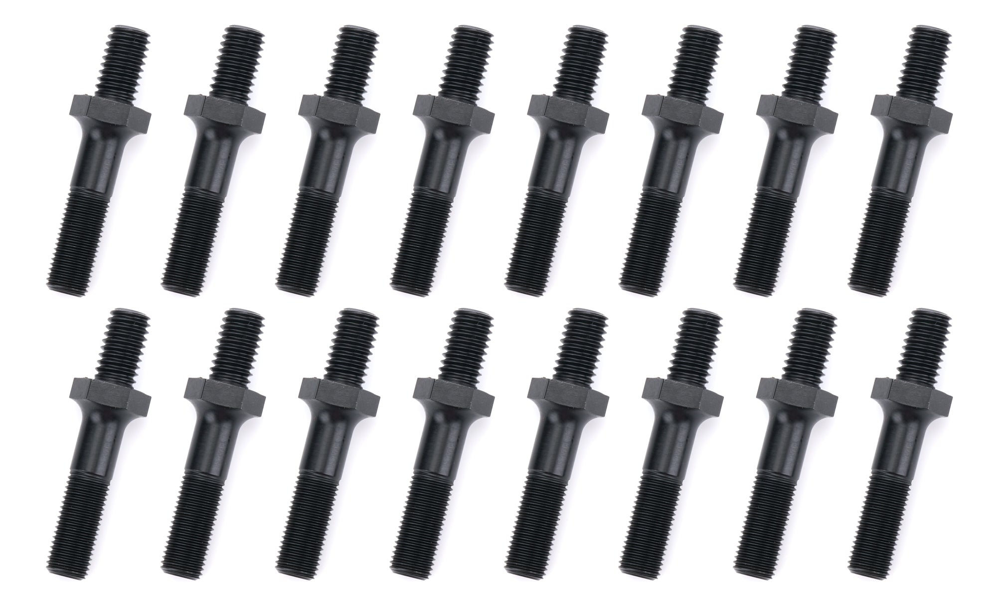 OptiTorque Rocker Arm Stud - 7/16-14 in Base - 7/16-20 in Top Thread - 1.900 in Overall Length - Black Oxide - Small Block Ford (Set of 16)