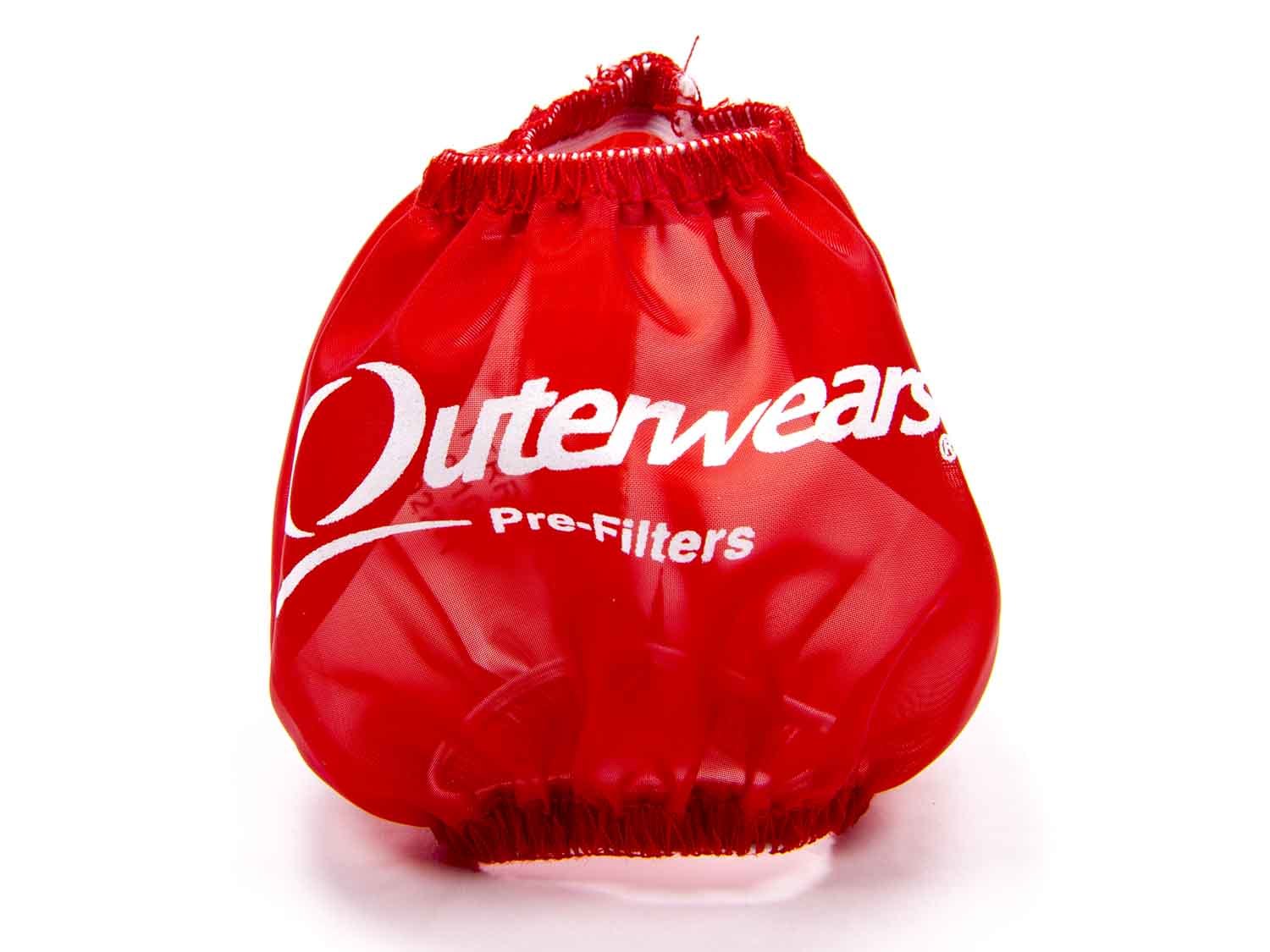 Outerwears 3" Non-Shielded Crank Breather Pre-Filter w/o Top - Red