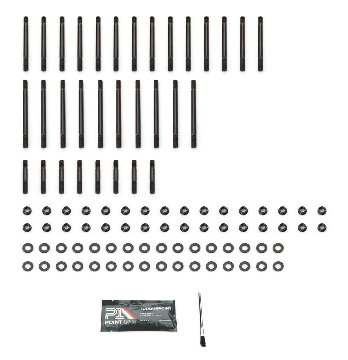 Point One Cylinder Head Stud Kit - 12 Point Nuts - Steel - Brodix Heads