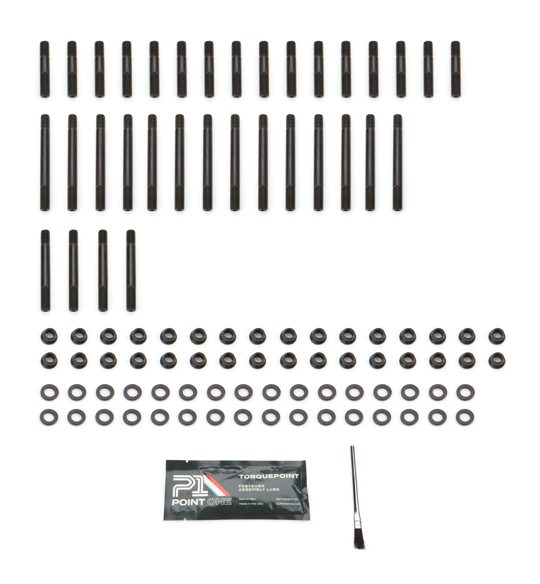 Point One Steel Cylinder Head Stud Kit - 12 Point Nuts - Small Block Chevy