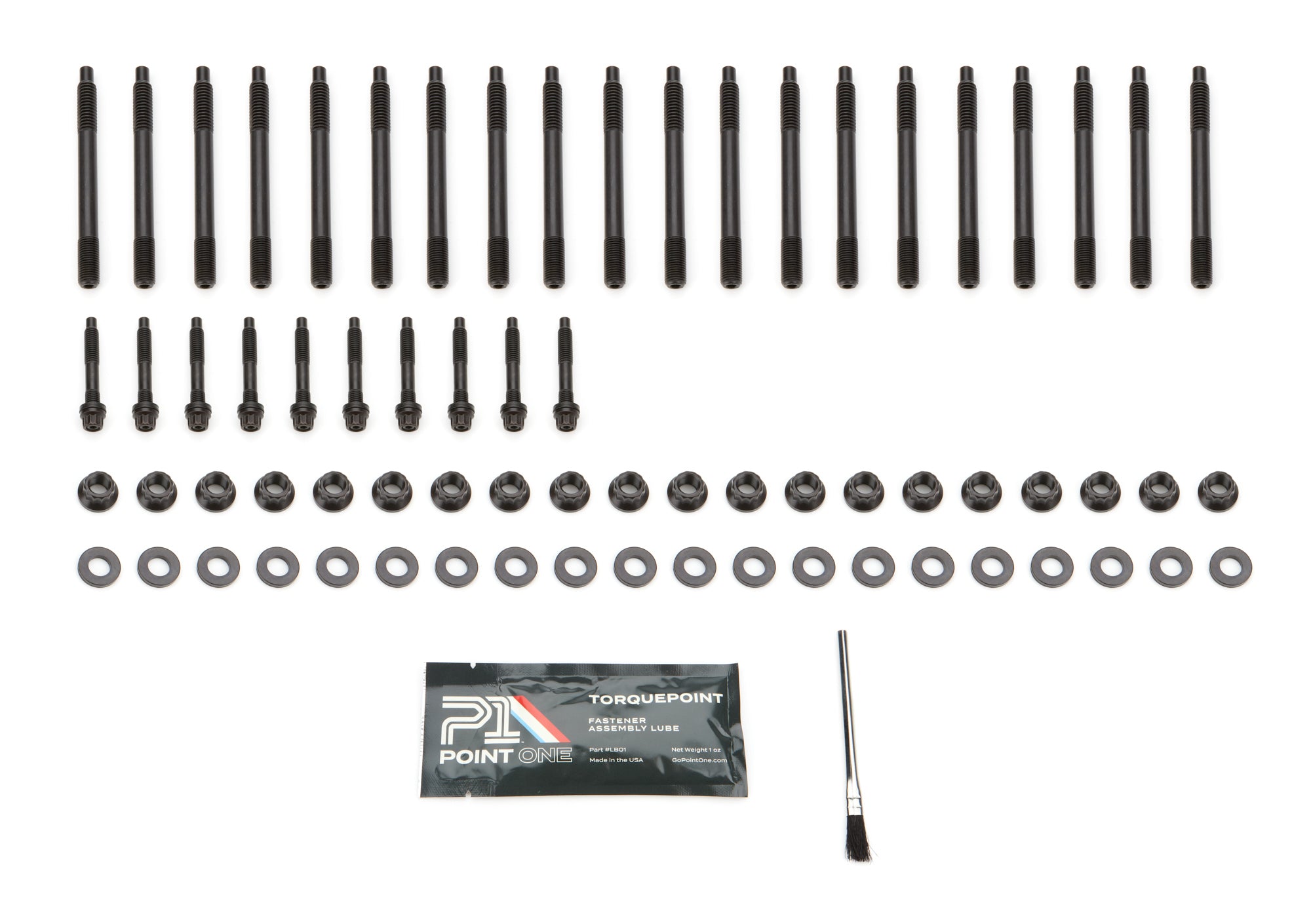 Point One Cylinder Head Stud Kit - 12 Point Nuts - Black Oxide - GM LS-Series K003-H02E