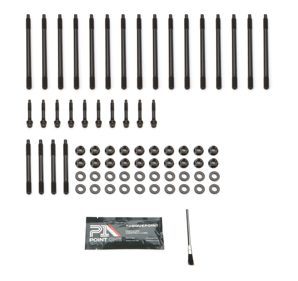 Point One Cylinder Head Stud Kit - 12 Point Nuts - Black Oxide - GM LS-Series K003-H05E