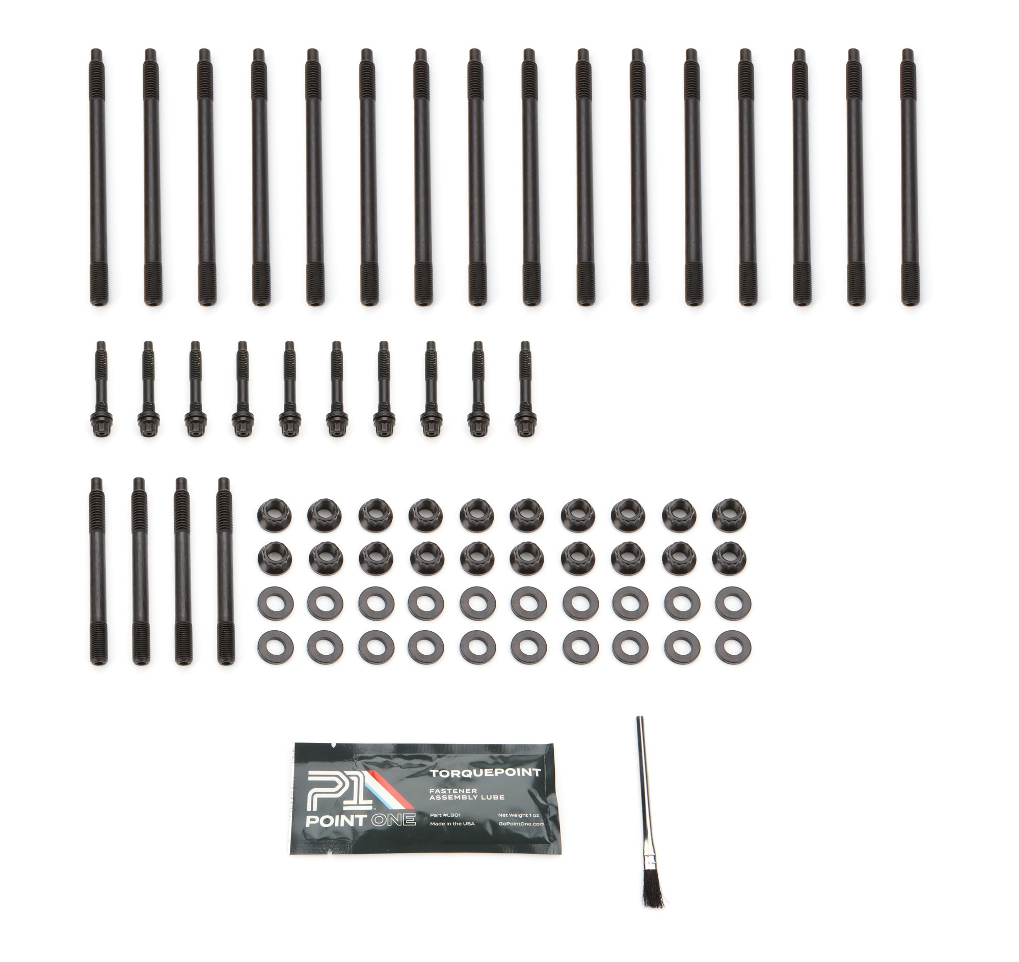 Point One Cylinder Head Stud Kit - 12 Point Nuts - Black Oxide - GM LS-Series K003-H05E
