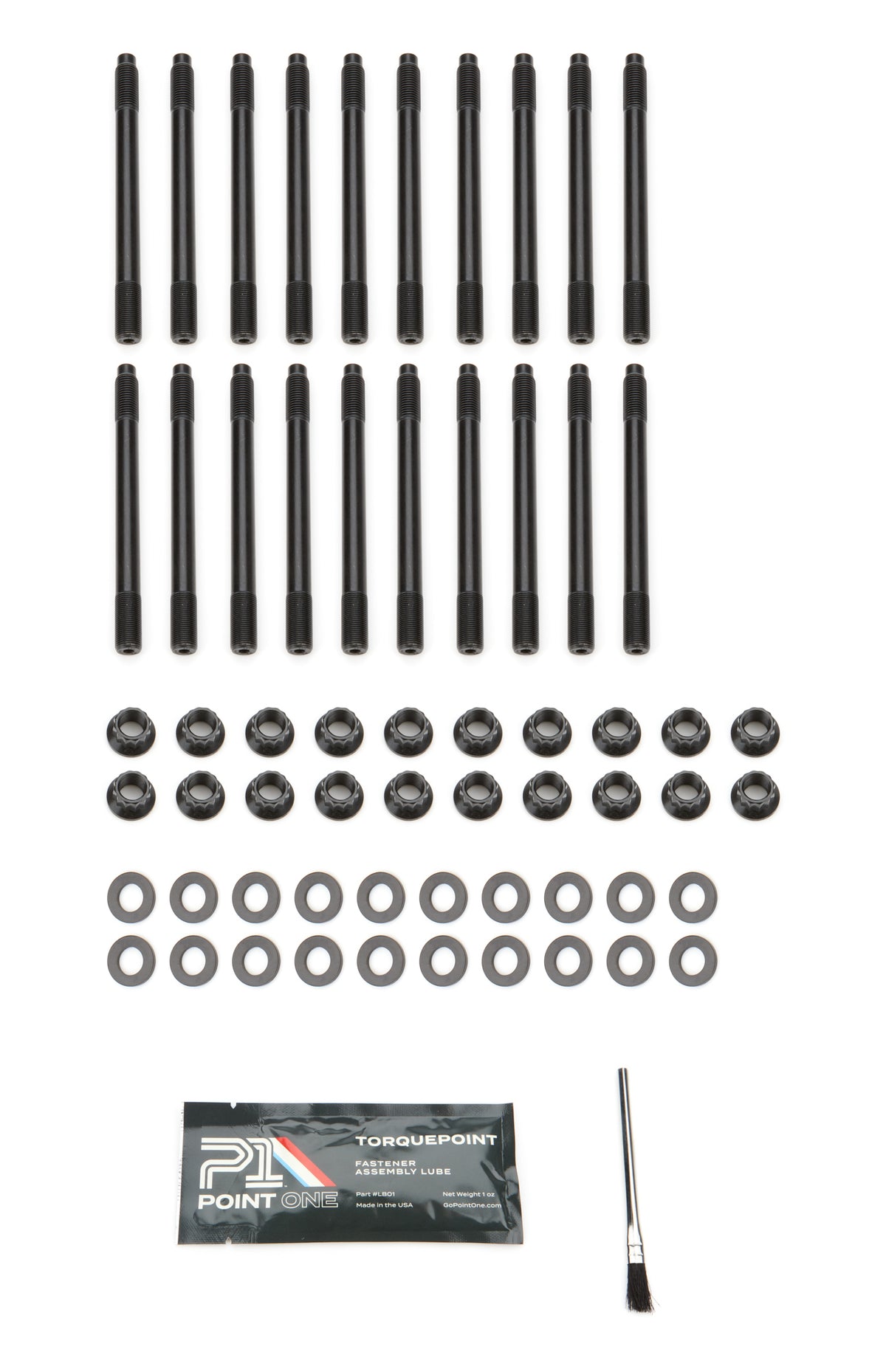 Point One Cylinder Head Stud Kit - 12 Point Nuts - Black Oxide - Ford Godzilla K063-H01E