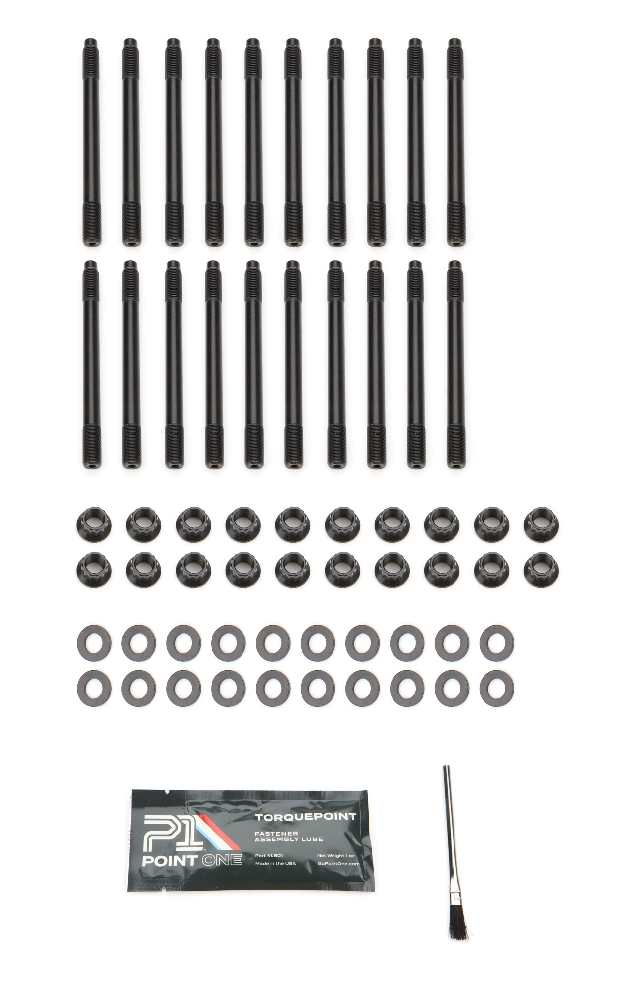 Point One Cylinder Head Stud Kit - 12 Point Nuts - Black Oxide - Ford Godzilla K063-H01E