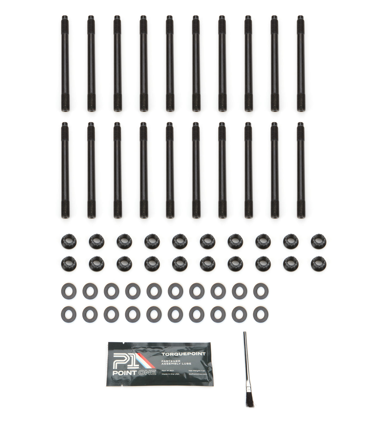 Point One Cylinder Head Stud Kit - 12 Point Nuts - Black Oxide - Ford Godzilla K063-H01S