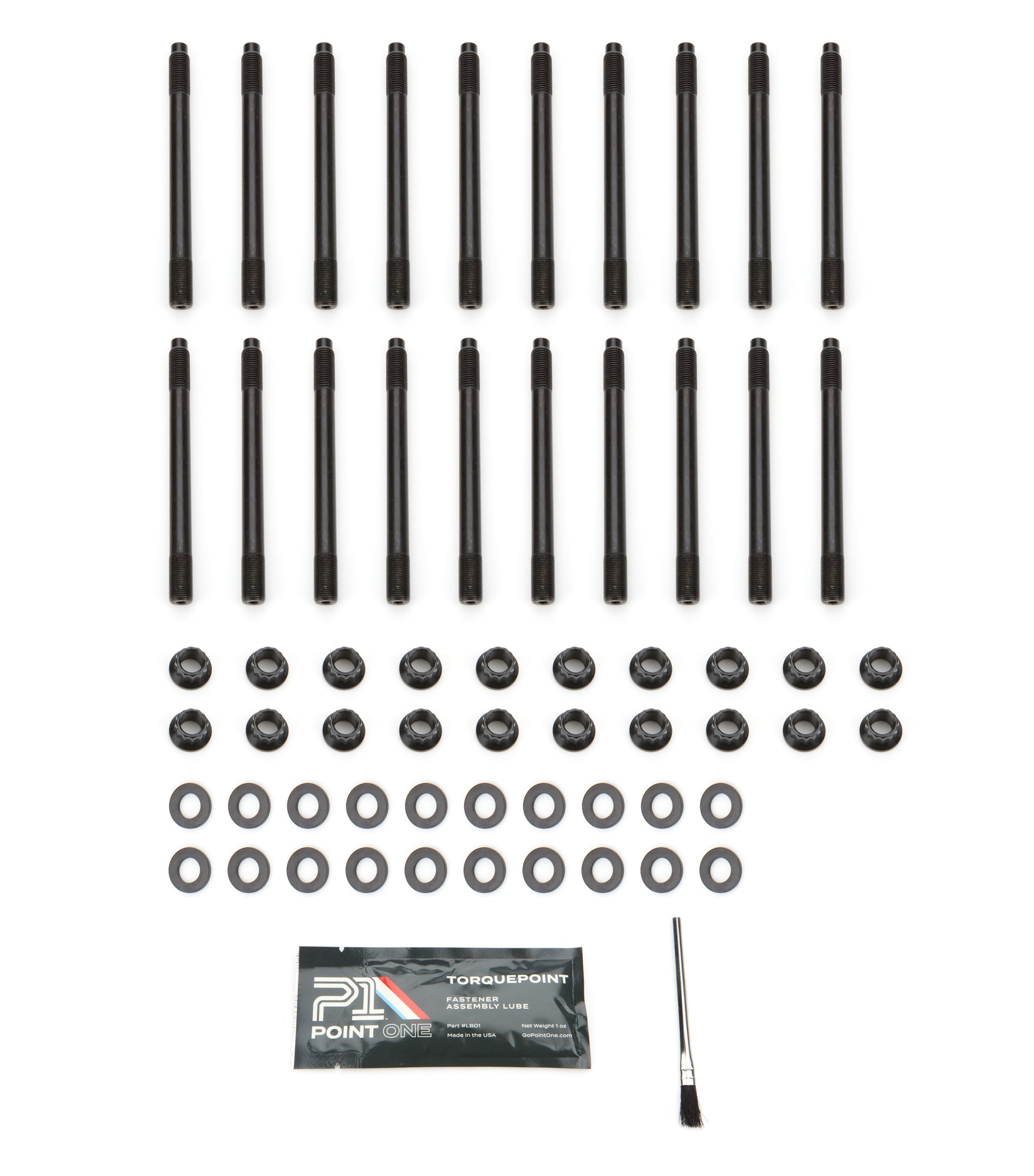 Point One Cylinder Head Stud Kit - 12 Point Nuts - Black Oxide - Ford Godzilla K063-H01S
