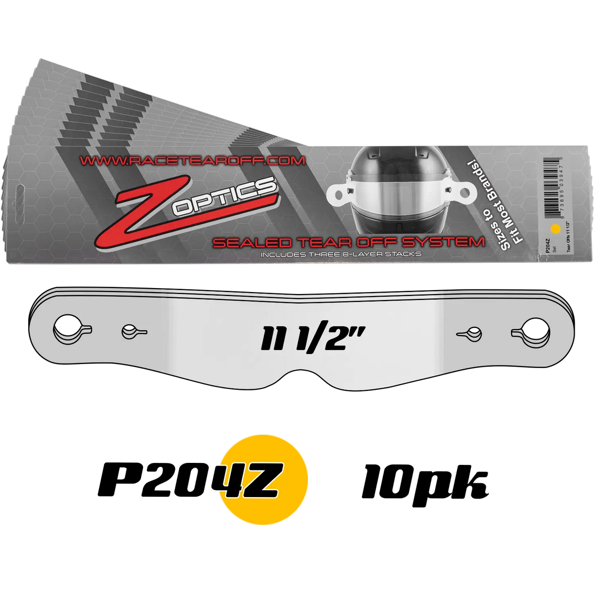 Zamp Z Optics Sealed Tear Offs - Clear - 24 Pack - P204Z (Set of 10)