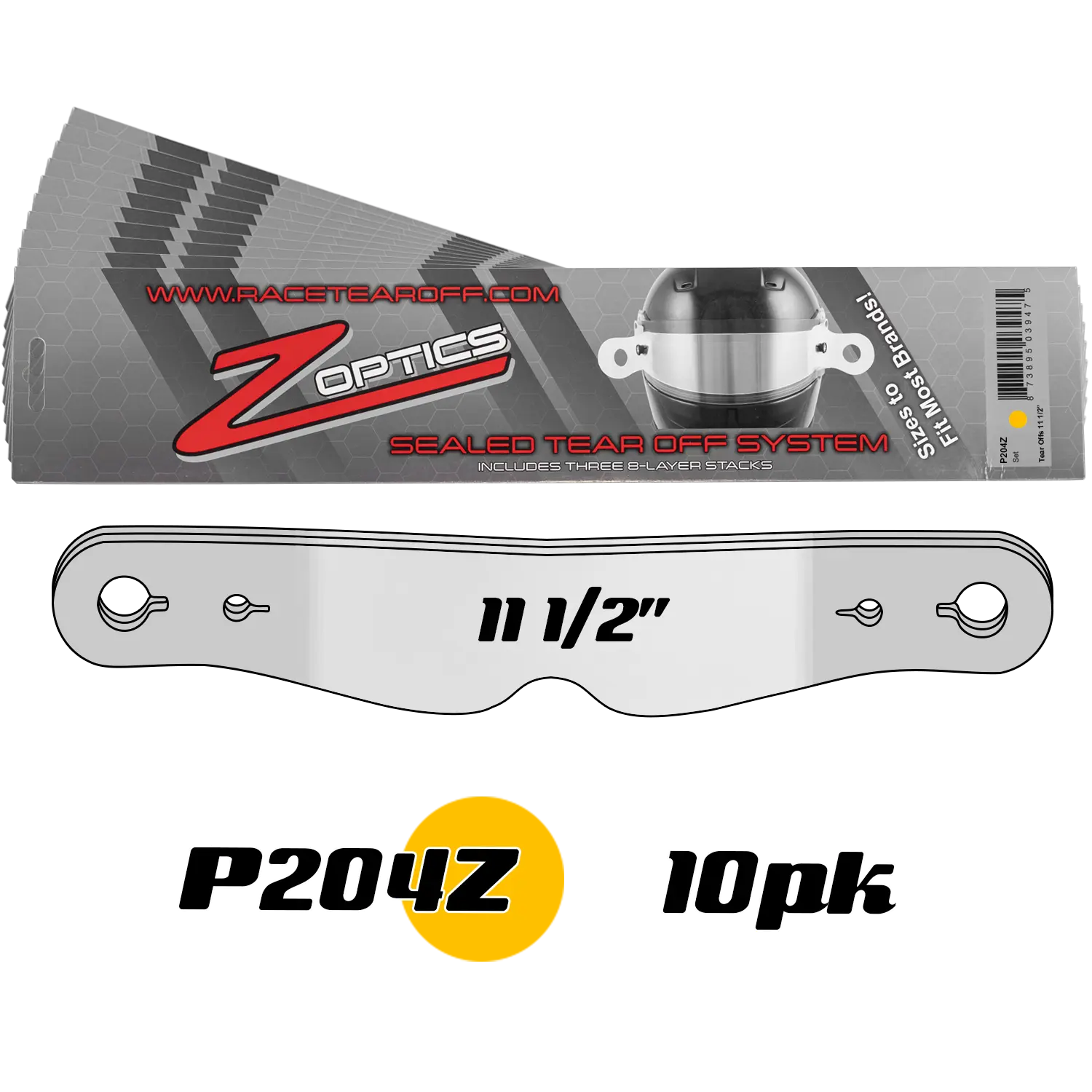 Zamp Z Optics Sealed Tear Offs - Clear - 24 Pack - P204Z (Set of 10)