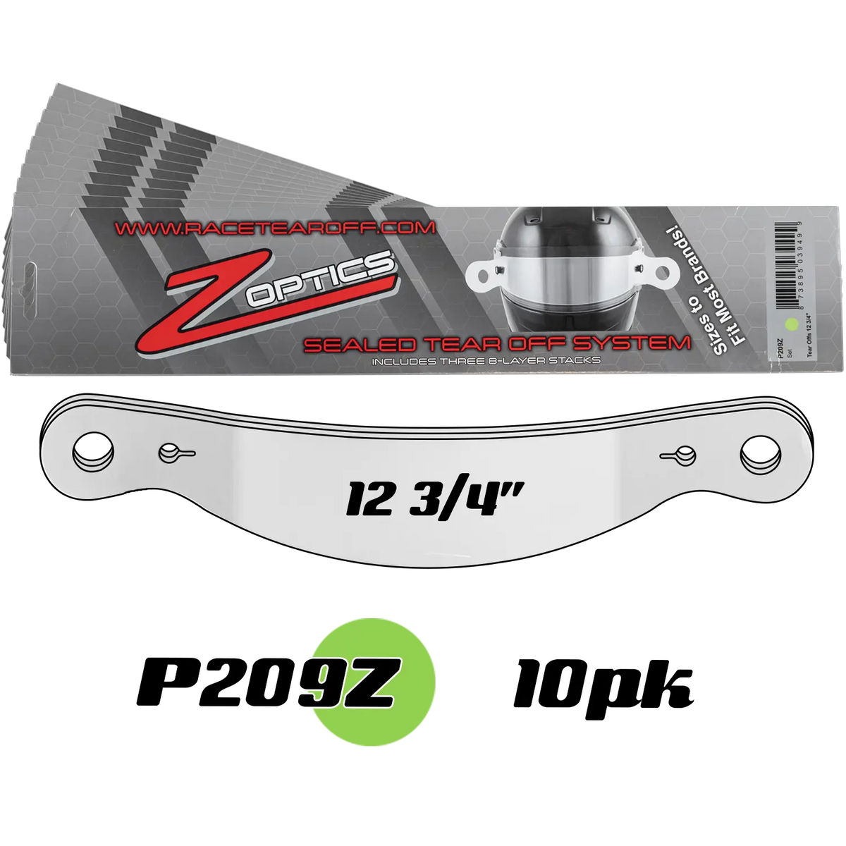 Zamp Z Optics Sealed Tear Offs - Clear - 24 Pack - P209Z (Set of 10)