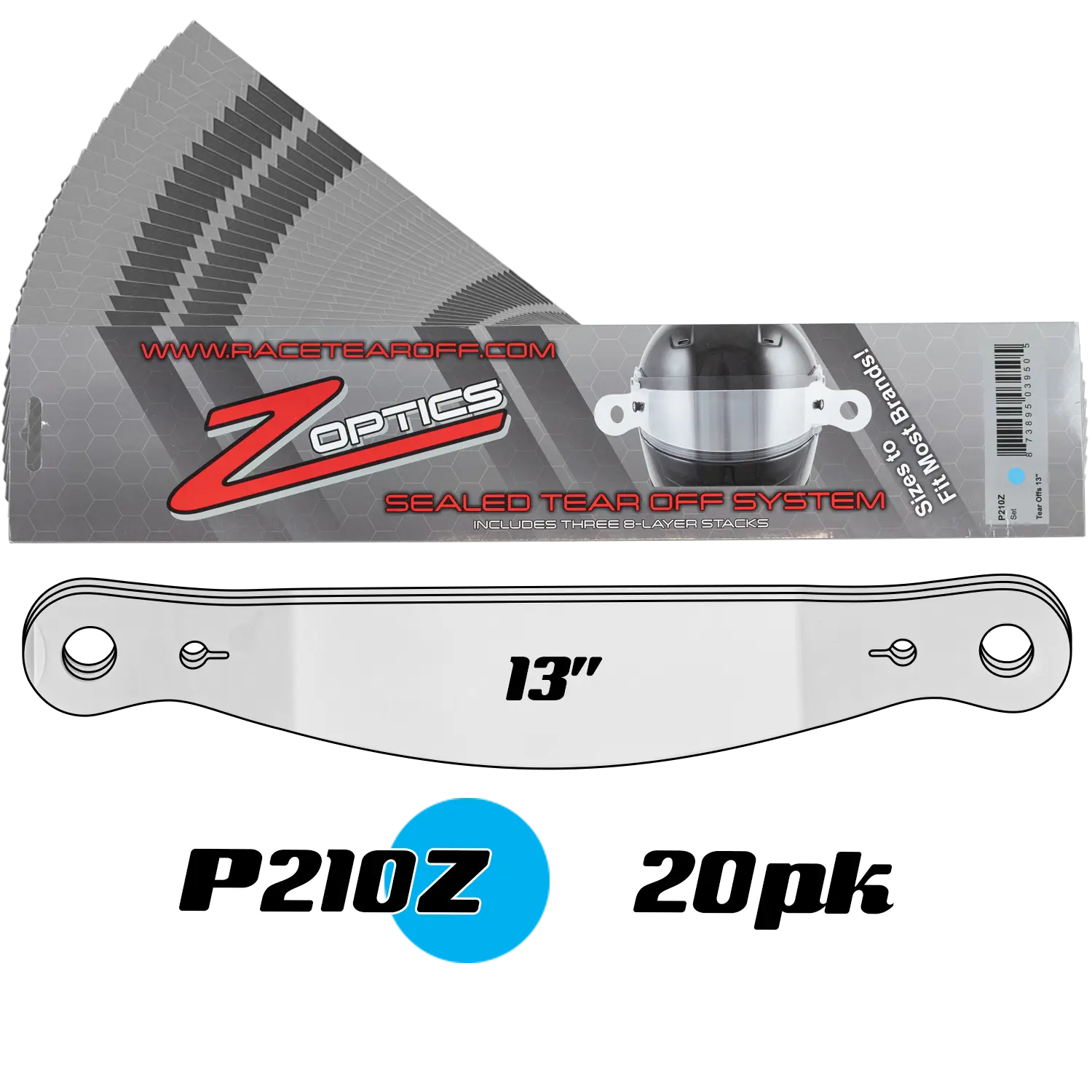 Zamp Z Optics Sealed Tear Offs - Clear - 24 Pack - P210Z (Set of 20)