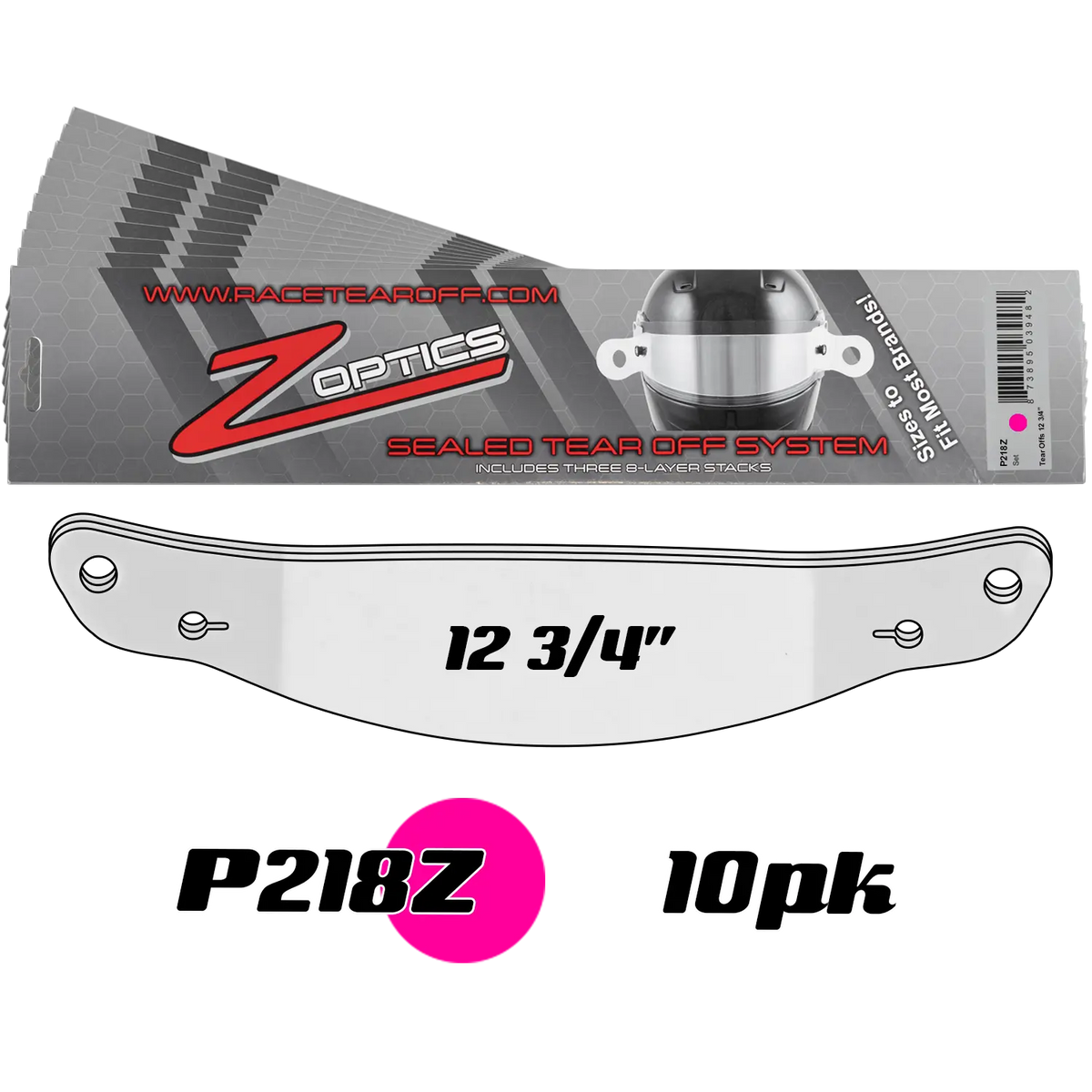 Zamp Z Optics Sealed Tear Offs - Clear - 24 Pack - P218Z (Set of 10)