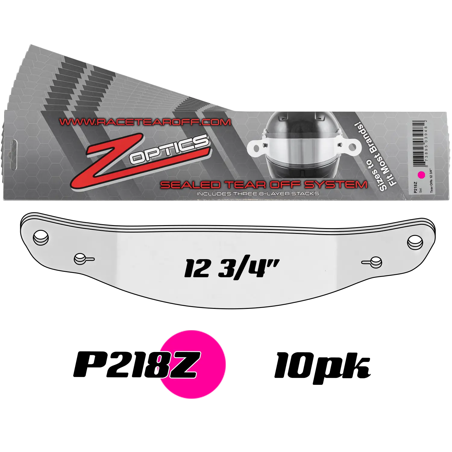 Zamp Z Optics Sealed Tear Offs - Clear - 24 Pack - P218Z (Set of 10)