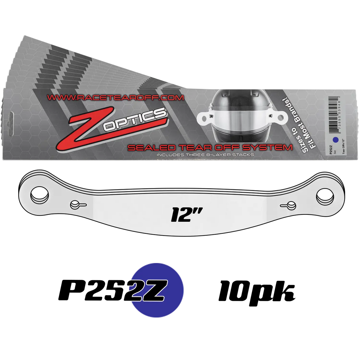 Zamp Z Optics Sealed Tear Offs - Clear - 24 Pack - P252Z (Set of 10)
