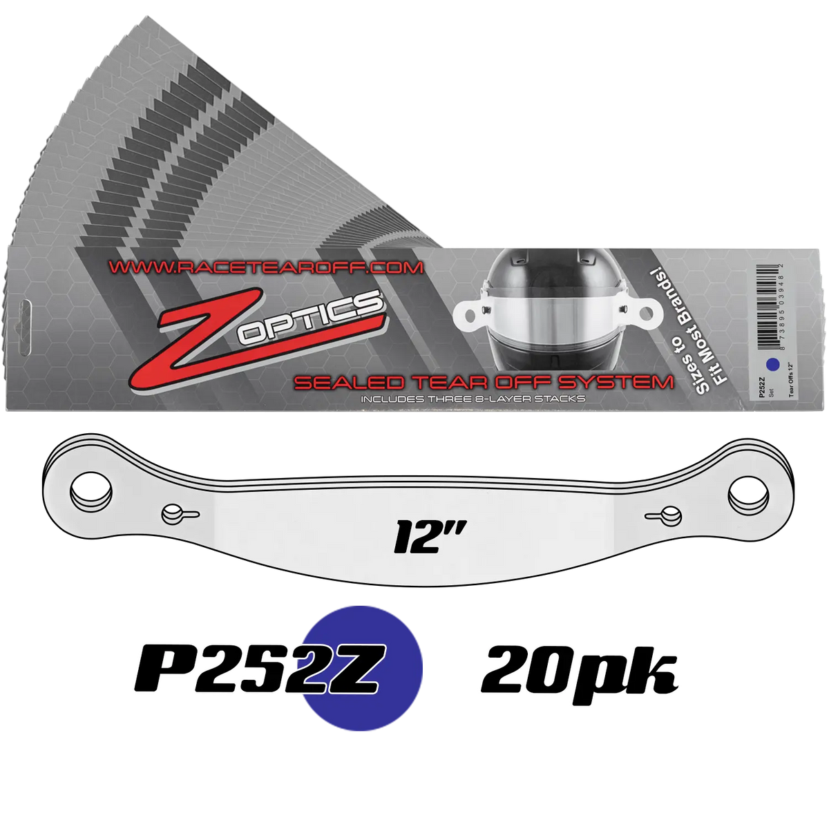 Zamp Z Optics Sealed Tear Offs - Clear - 24 Pack - P252Z (Set of 20)