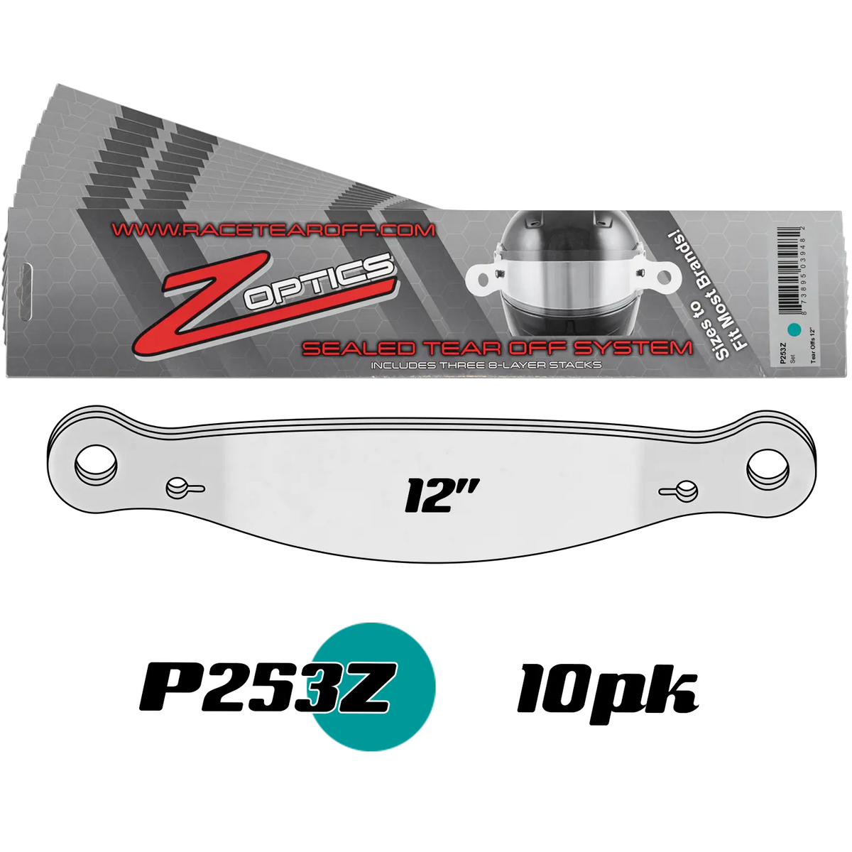 Zamp Z Optics Sealed Tear Offs - Clear - 24 Pack - P253Z (Set of 10)