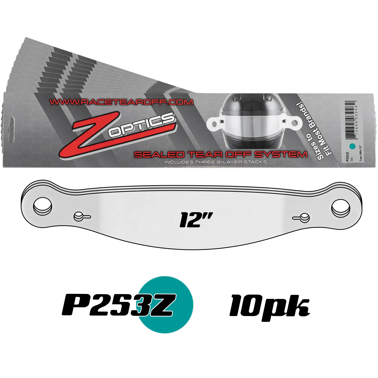 Zamp Z Optics Sealed Tear Offs - Clear - 24 Pack - P253Z (Set of 10)