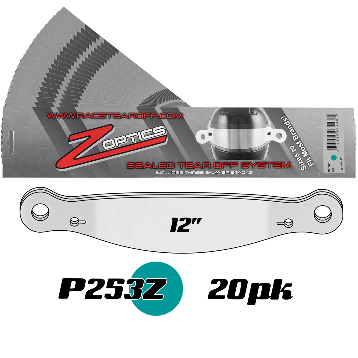Zamp Z Optics Sealed Tear Offs - Clear - 24 Pack - P253Z (Set of 20)