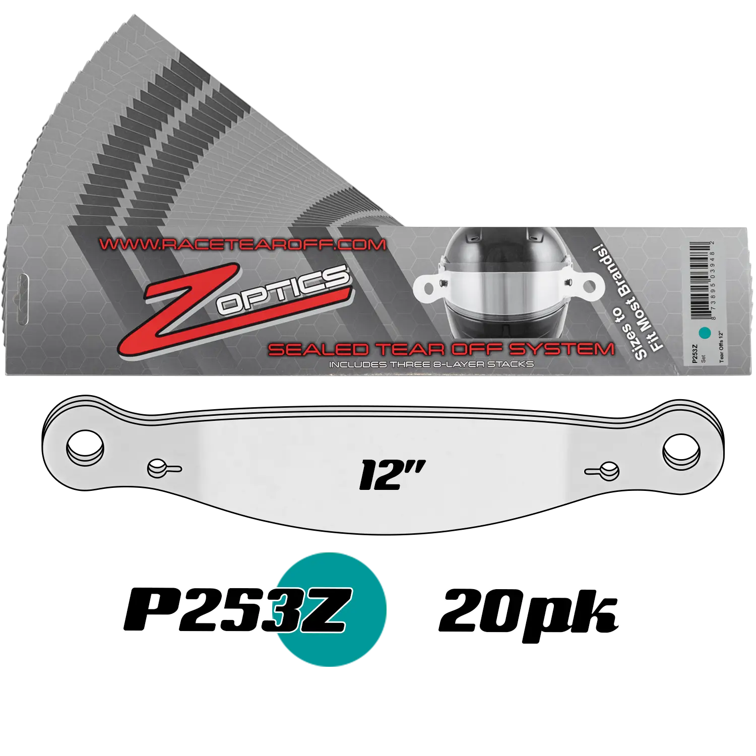 Zamp Z Optics Sealed Tear Offs - Clear - 24 Pack - P253Z (Set of 20)