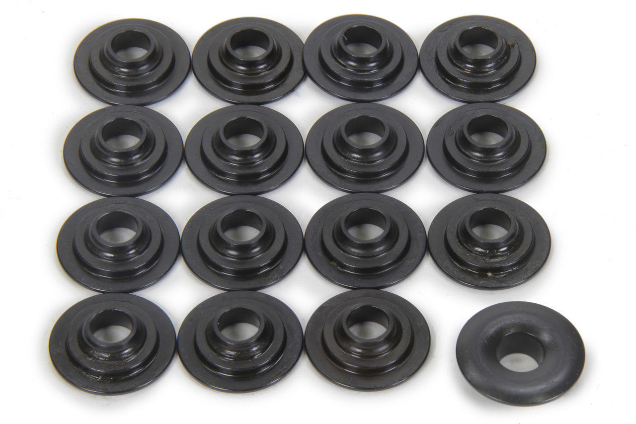 PAC Racing Springs 300 Series 7 Degree Valve Spring Retainer - 0.880 in / 0.640 in OD Steps - 1.235 in OD Dual Spring - Chromoly - GM LS-Series (Set of 16)