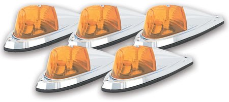 Pacer Performance Hi-5 Universal Style Cab Roof Lights - 8 x 2.5 x 2.5 in - Flat / Curved Mount - Amber Lens