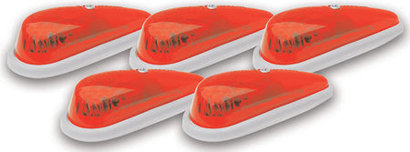 Pacer Performance Hi-5 Teardrop Style Cab Roof Lights - 4.625 x 2.063 x 1.75 in - Flat / Curved Mount - White - Red Lens