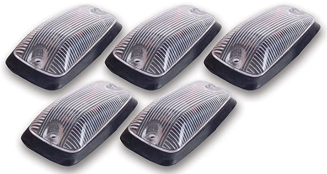 Pacer Performance Hi-5 GM Style Cab Roof Lights - 5.875 x 3.5 x 1.5 in - Flat / Curved Mount - Clear Lens - GM Fullsize Truck 1988-2002