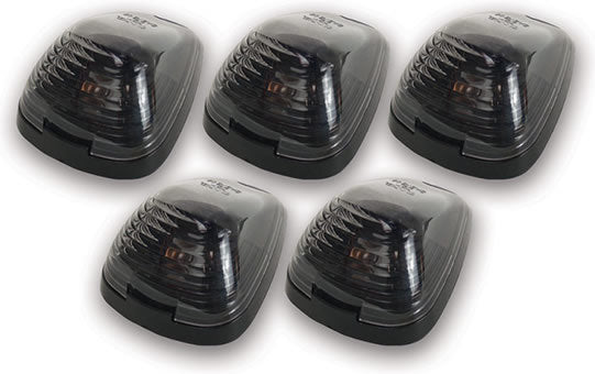 Pacer Performance Hi-5 Ford Style Cab Roof Lights - 4 x 3 x 1.75 in - Flat / Curved Mount - Smoked Lens - Ford Fullsize Truck 1999-2016