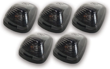 Pacer Performance Hi-5 Ford Style Cab Roof Lights - 4 x 3 x 1.75 in - Flat / Curved Mount - Smoked Lens - Ford Fullsize Truck 1999-2016