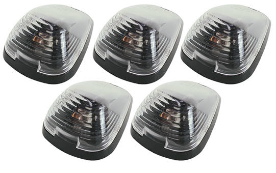 Pacer Performance Hi-5 Ford Style Cab Roof Lights - 4 x 3 x 1.75 in - Flat / Curved Mount - Clear Lens - Ford Fullsize Truck 1999-2016