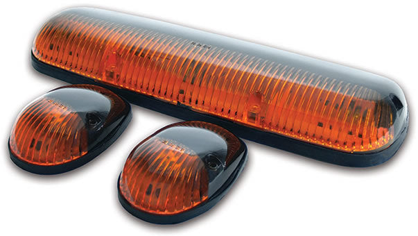 Pacer Performance Hi-5 GM Style Cab Roof Lights - 3 Light Center Cluster - Flat / Curved Mount - Amber Lens - GM Fullsize Truck 2002-07