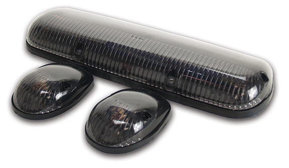 Pacer Performance Hi-5 GM Style Cab Roof Lights - 3 Light Center Cluster - Flat / Curved Mount - Smoked Lens - GM Fullsize Truck 2002-07