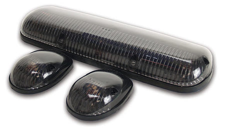 Pacer Performance Hi-5 GM Style Cab Roof Lights - 3 Light Center Cluster - Flat / Curved Mount - Smoked Lens - GM Fullsize Truck 2002-07