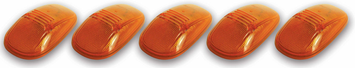 Pacer Performance Hi-5 Dodge Style Cab Roof Lights - 5.5 in x 3.125 x 1.375 in - Flat / Curved Mount - Amber Lens - Dodge Fullsize Truck 1999-2002