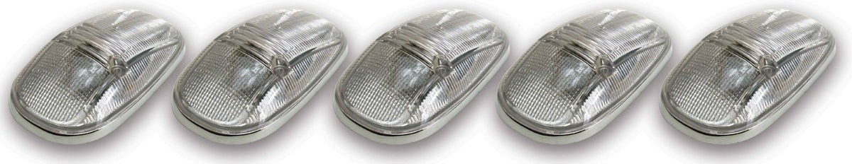 Pacer Performance Hi-5 Dodge Style Cab Roof Lights - 5.5 in x 3.125 x 1.375 in - Flat / Curved Mount - Clear Lens - Dodge Fullsize Truck 1999-2002 20-244C