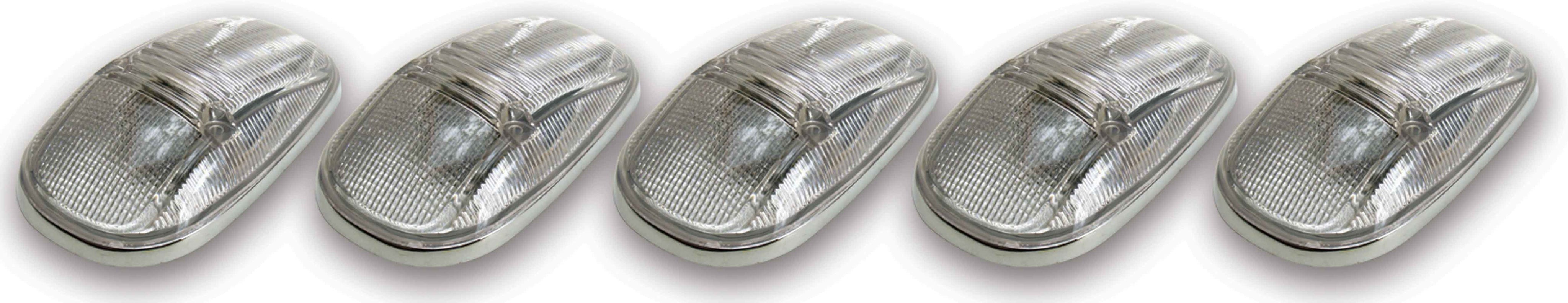 Pacer Performance Hi-5 Dodge Style Cab Roof Lights - 5.5 in x 3.125 x 1.375 in - Flat / Curved Mount - Clear Lens - Dodge Fullsize Truck 1999-2002 20-244C