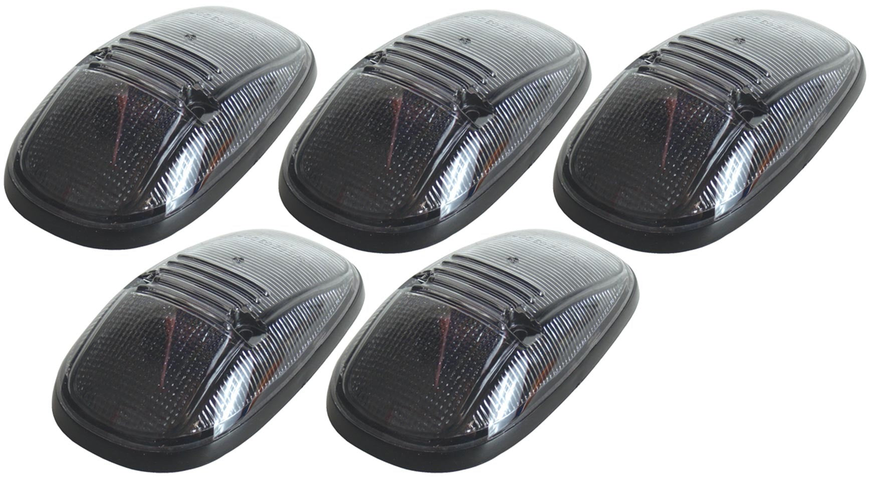 Pacer Performance Hi-5 Dodge Style Cab Roof Lights - 5.5 in x 3.125 x 1.375 in - Flat / Curved Mount - Smoked Lens - Dodge Fullsize Truck 1999-2002