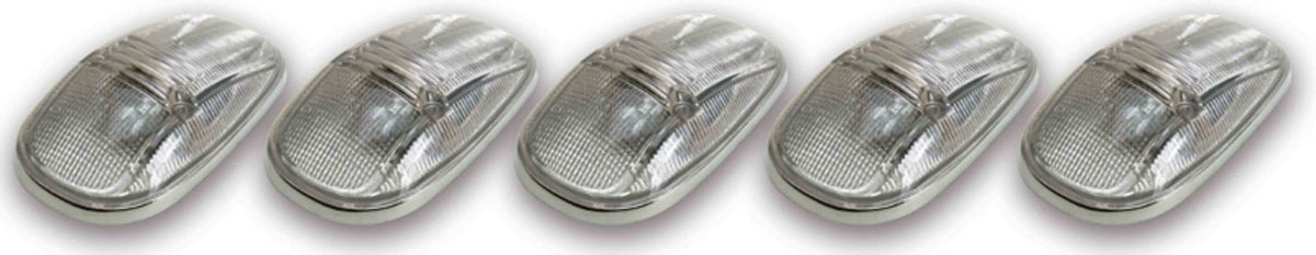 Pacer Performance Hi-5 Dodge Style Cab Roof Lights - 5.5 in x 3.125 x 1.375 in - Flat / Curved Mount - Clear Lens - Dodge Fullsize Truck 1999-2002 20-245C