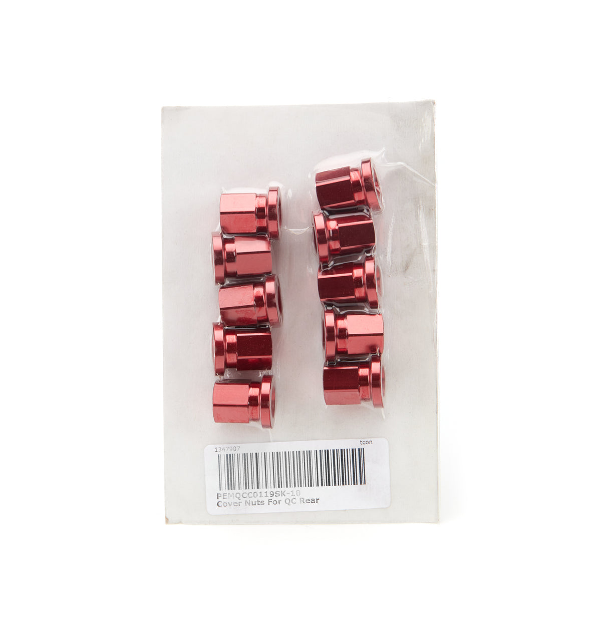 PEM Quick Change Gear Cover Aluminum Nut - 3/8-16 in Thread - Red (10 Pack)