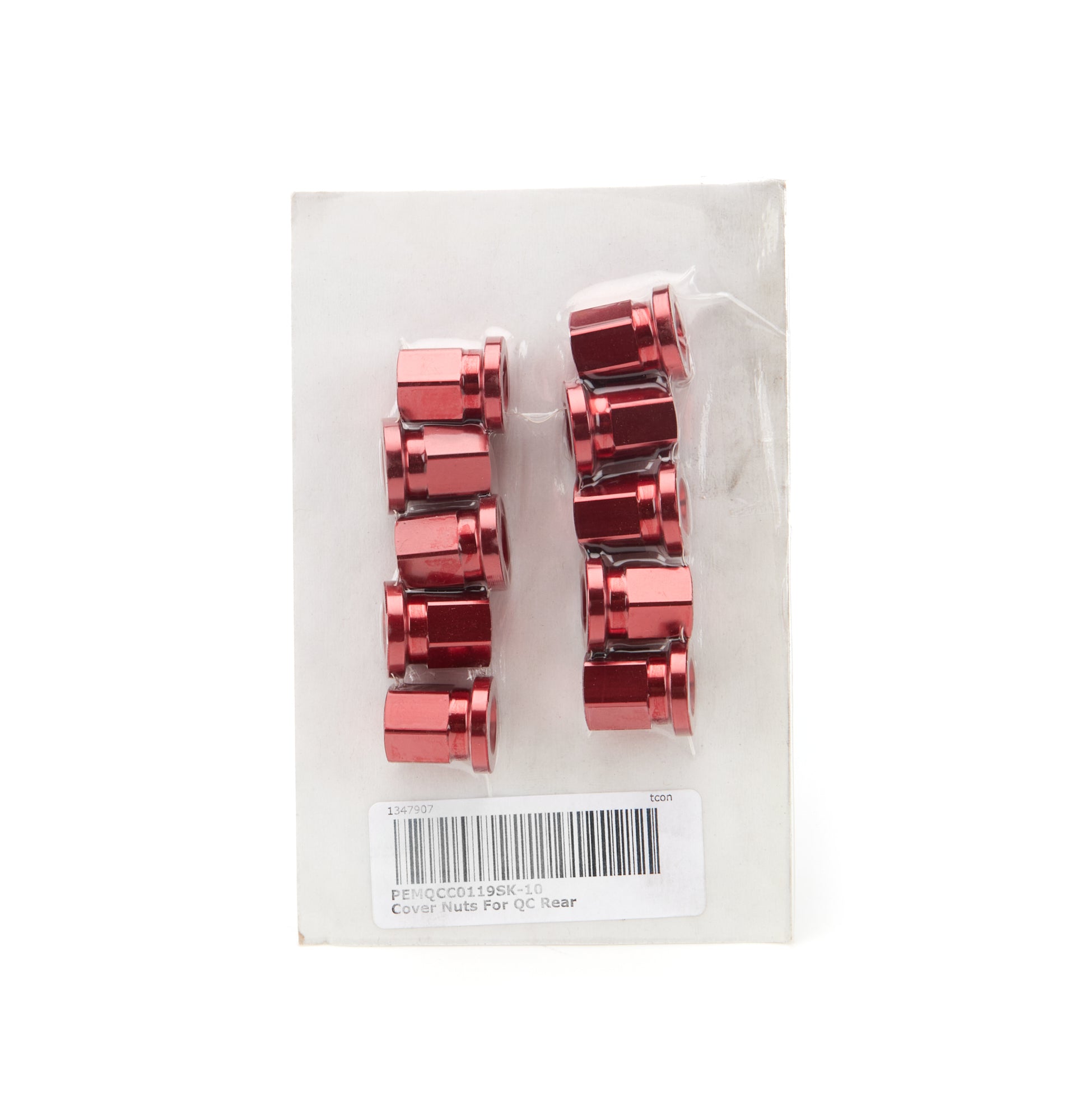 PEM Quick Change Gear Cover Aluminum Nut - 3/8-16 in Thread - Red (10 Pack)