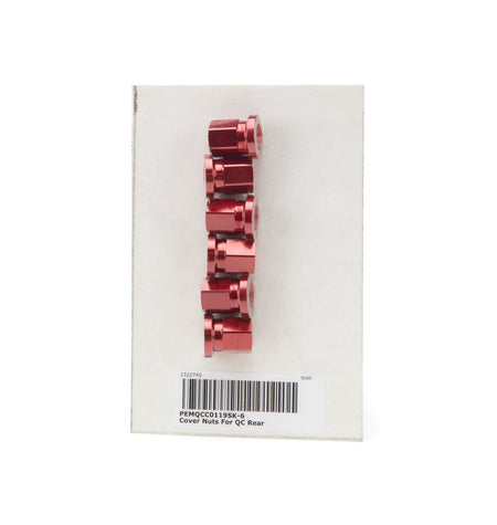 PEM Quick Change Gear Cover Aluminum Nut - 3/8-16 in Thread - Red (6 Pack)