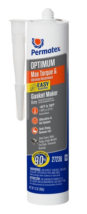 Permatex Optimum Max Torque and Vibration Resistance Gasket Maker - Gray - 12 oz Cartridge