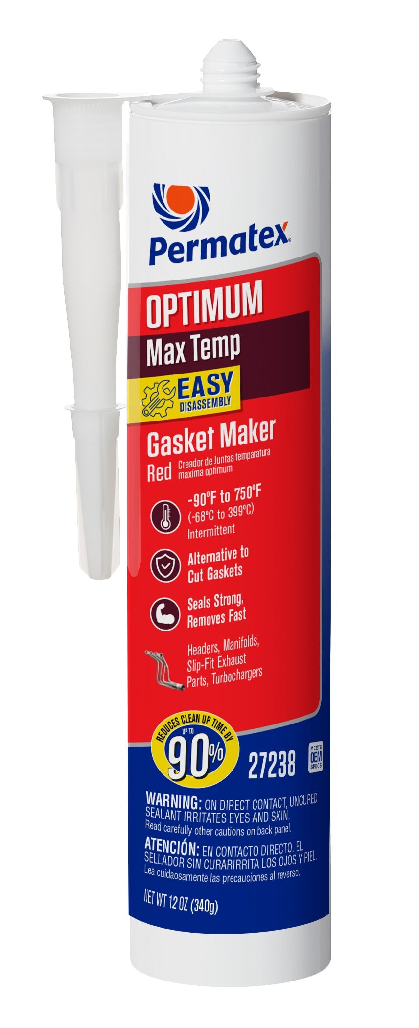 Permatex Optimum Max Temp Gasket Maker - Red - 12 oz Cartridge